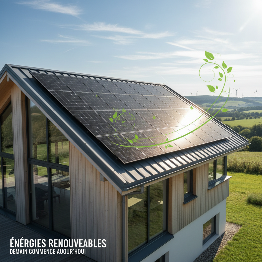 panneau solaire installé sur le toit d'une maison